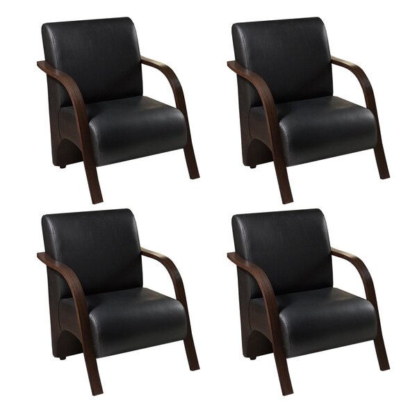 Conjunto 4 Poltronas Sevilha Braço Madeira Cadeira Decorativa