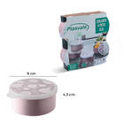 Conjunto 4 Potes De Plástico Redondo Com Tampa 200ml Rosa Cla