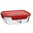 Conjunto 4 Potes Herméticos De Vidro Borossilicato Retangular