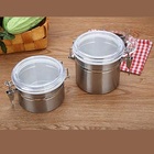 Conjunto 4 Potes Inox Hermético Guardar Armazenar Mantimentos