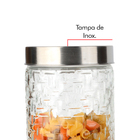 Conjunto 4 Potes Vidro Rattan Tampa Inox 1200ml Class Home