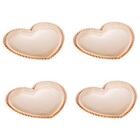 Conjunto 4 Pratos Cristal Coração Pearl Ambar - Wolff