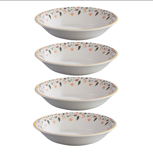 Conjunto 4 Pratos Fundo Cerâmica Ashley 587ml Amarelo