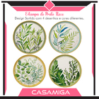 Conjunto 4 Pratos Raso Cerâmica 27,5cm Siena Folhas