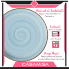 Conjunto 4 Pratos Raso Cerâmica Caoba 27,5cm Azul