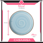 Conjunto 4 Pratos Raso Cerâmica Caoba 27,5cm Azul