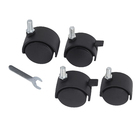 Conjunto de 4 Rodas de Metal Aço Preto para Linha Line Aramada 5cm Spaceo