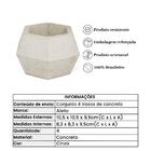 Conjunto 4 Vasos De Concreto Artesanal Diamante 9,5cm Cinza