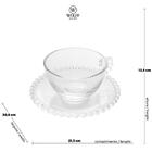 Conjunto 4 Xícaras De Chá Cristal Com Pires Pearl  180 Ml _ W