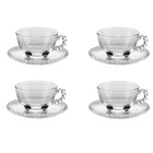 Conjunto 4 Xícaras De Chá Cristal Com Pires Pearl  180 Ml _ W