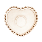 Conjunto 4 Xicaras Para Chá Com Pires De Cristal Coração Âmba