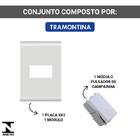 Conjunto 4x2 1 Interruptor Pulsador Campainha Liz Tramontina