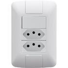 Conjunto 4x2 Com 1 Interruptor Simples 6 A 250 V E 2 Tomadas