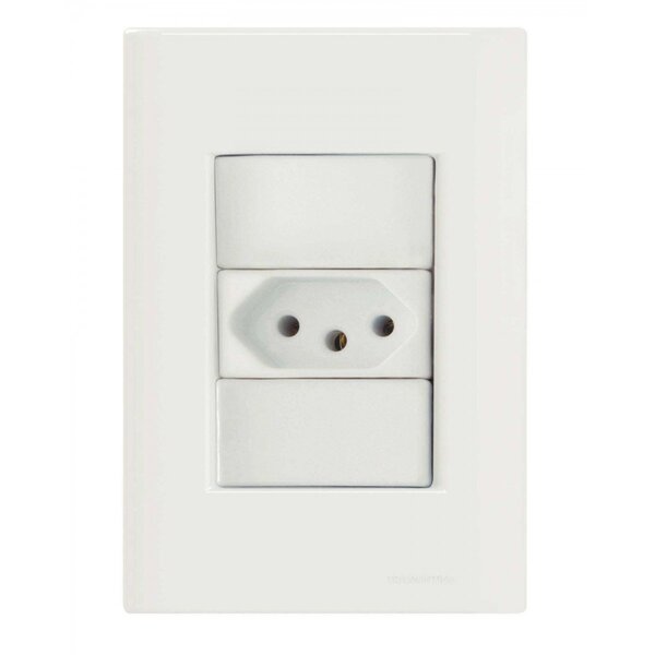 Conjunto 4x2 Com 1 Tomada 2p+t 10 A 250 V Tramontina Giz Bran