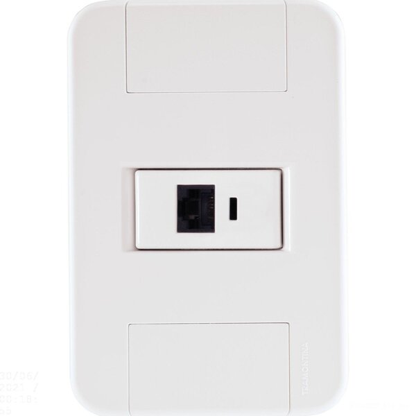 Conjunto 4x2 Com 1 Tomada Rj45 Cat. 6 Tramontina Tablet Branc