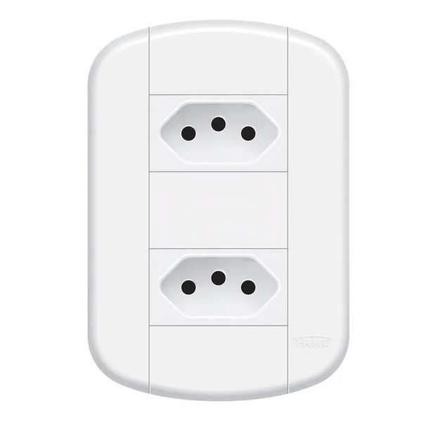 Conjunto 4x2 Com 2 Tomadas 2p+t 10a 250v Blanc+ Fame