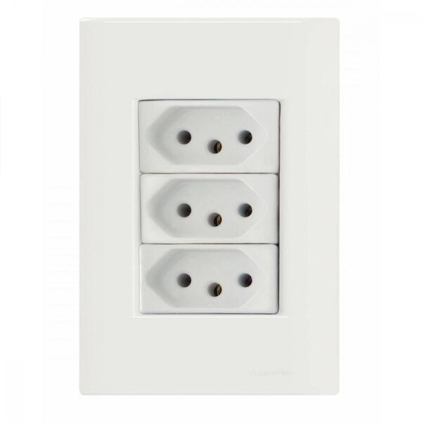 Conjunto 4x2 Com 3 Tomadas 2p+t 10 A 250 V Tramontina Giz Bra