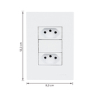 Conjunto 4x2 Simples 2 Tomadas 10A com Suporte Branco Fosco Madrid Lexman