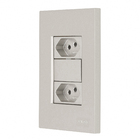 Conjunto 4x2 Simples 2 Tomadas 10A com Suporte Titanium Madrid Lexman