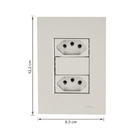 Conjunto 4x2 Simples 2 Tomadas 10A com Suporte Titanium Madrid Lexman