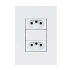 Conjunto 4x2 Simples 2 Tomadas 20A com Suporte Branco Fosco Madrid Lexman