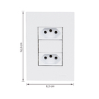Conjunto 4x2 Simples 2 Tomadas 20A com Suporte Branco Fosco Madrid Lexman
