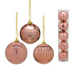 Conjunto 5 Bolas Para Árvore Brilhance 7cm Rosê Espressione C