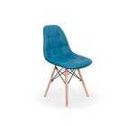 Conjunto 5 Cadeiras Dkr Charles Eames Wood Estofada Botonê -