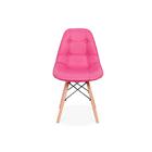 Conjunto 5 Cadeiras Dkr Charles Eames Wood Estofada Botonê -
