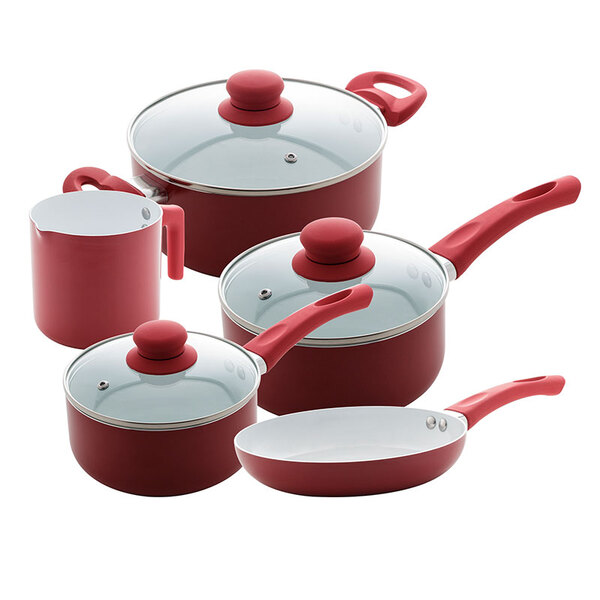 Conjunto 5 Panelas De Alumínio Revestida Em Cerâmica E Cabo D