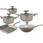 Conjunto 5 Panelas Sartin Cook Champanhe Revestimento Cerâmic