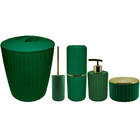 Conjunto 5 Peças Groove De Acessórios De Banheiro Lavabo Ou V