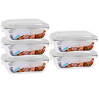 Conjunto 5 Pote Vidro Hermético Marmita Tampa  640ml