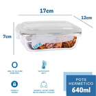 Conjunto 5 Pote Vidro Hermético Marmita Tampa  640ml