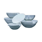 Conjunto 5 Potes De Vidro Hermeticos Com Tampa - Branco