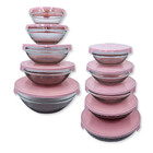 Conjunto 5 Potes De Vidro Hermeticos Com Tampa - Vermelho