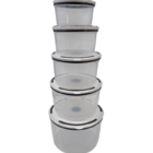 Conjunto 5 Potes Herméticos De Plástico Com Tampa