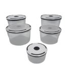 Conjunto 5 Potes Herméticos De Plástico Com Tampa