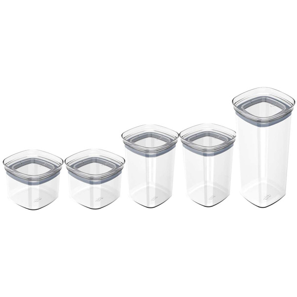 Conjunto 5 Potes Herméticos Pode Empilhar Condimentos Ou Tran