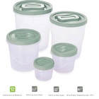 Conjunto 5 Potes Mantimento Tampa Com Rosca Plástico Premium