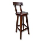 Conjunto 6 Bancos Alto Bistrô De Madeira Com Encosto Bancada