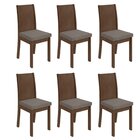 Conjunto 6 Cadeiras Athenas Móveis Lopas Imbuia Clean/suede A