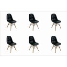 Conjunto 6 Cadeiras Botone Eiffel  Preto