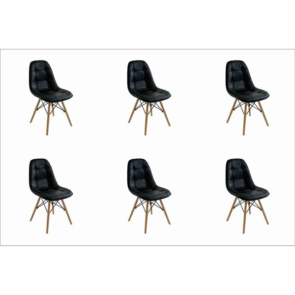 Conjunto 6 Cadeiras Botone Eiffel  Preto