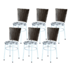 Conjunto 6 Cadeiras Branca Para Cozinha Hawai Café Com Assent