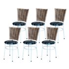 Conjunto 6 Cadeiras Branca Para Cozinha Hawai Cappuccino Com