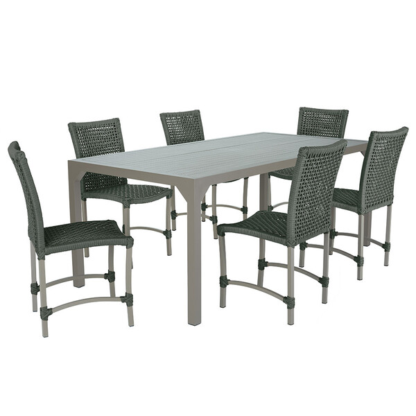 Conjunto 6 Cadeiras Cannes Corda Náutica E Mesa Retangular Ri