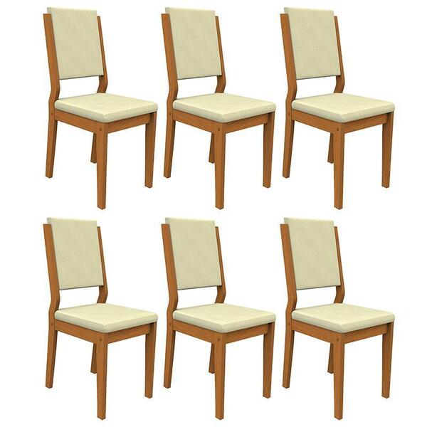 Conjunto 6 Cadeiras Carol Ipê/ - Pr Móveis