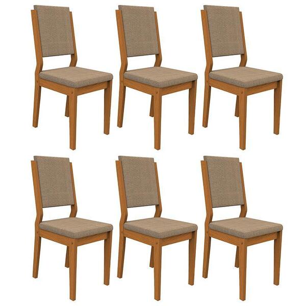 Conjunto 6 Cadeiras Carol Ipê/ - Pr Móveis