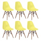 Conjunto 6 Cadeiras Charles Eames Eiffel Amarela